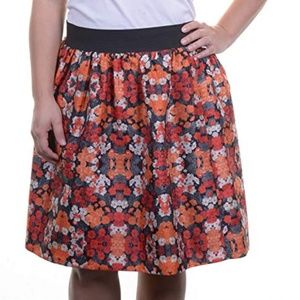 Kensie Floral Orange Red Skirt S